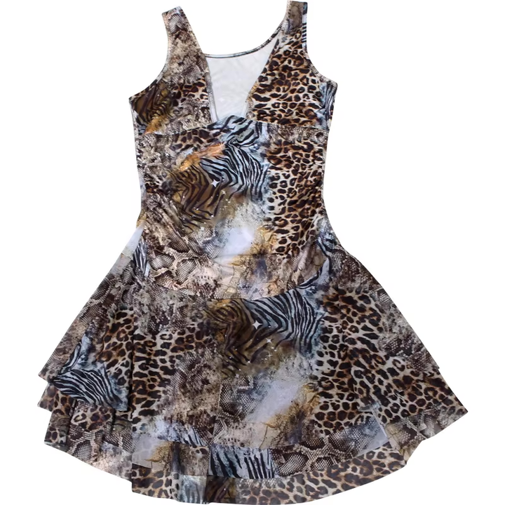 Lyla Tiger Print Halter Mesh Dress