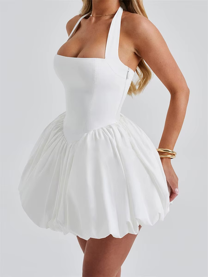 Nola Corset Halter Bubble Hem Dress