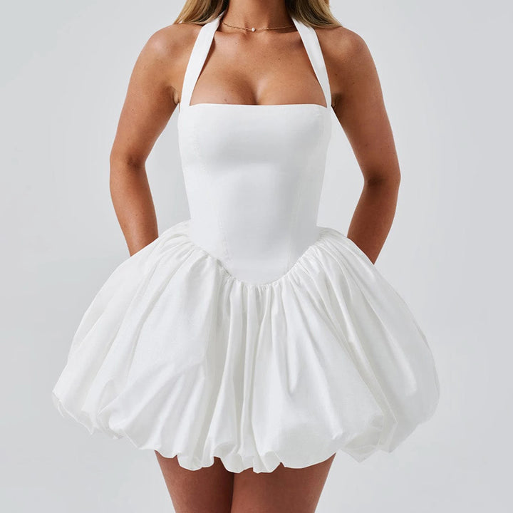 Nola Corset Halter Bubble Hem Dress