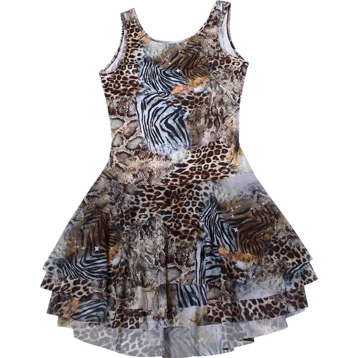 Lyla Tiger Print Halter Mesh Dress