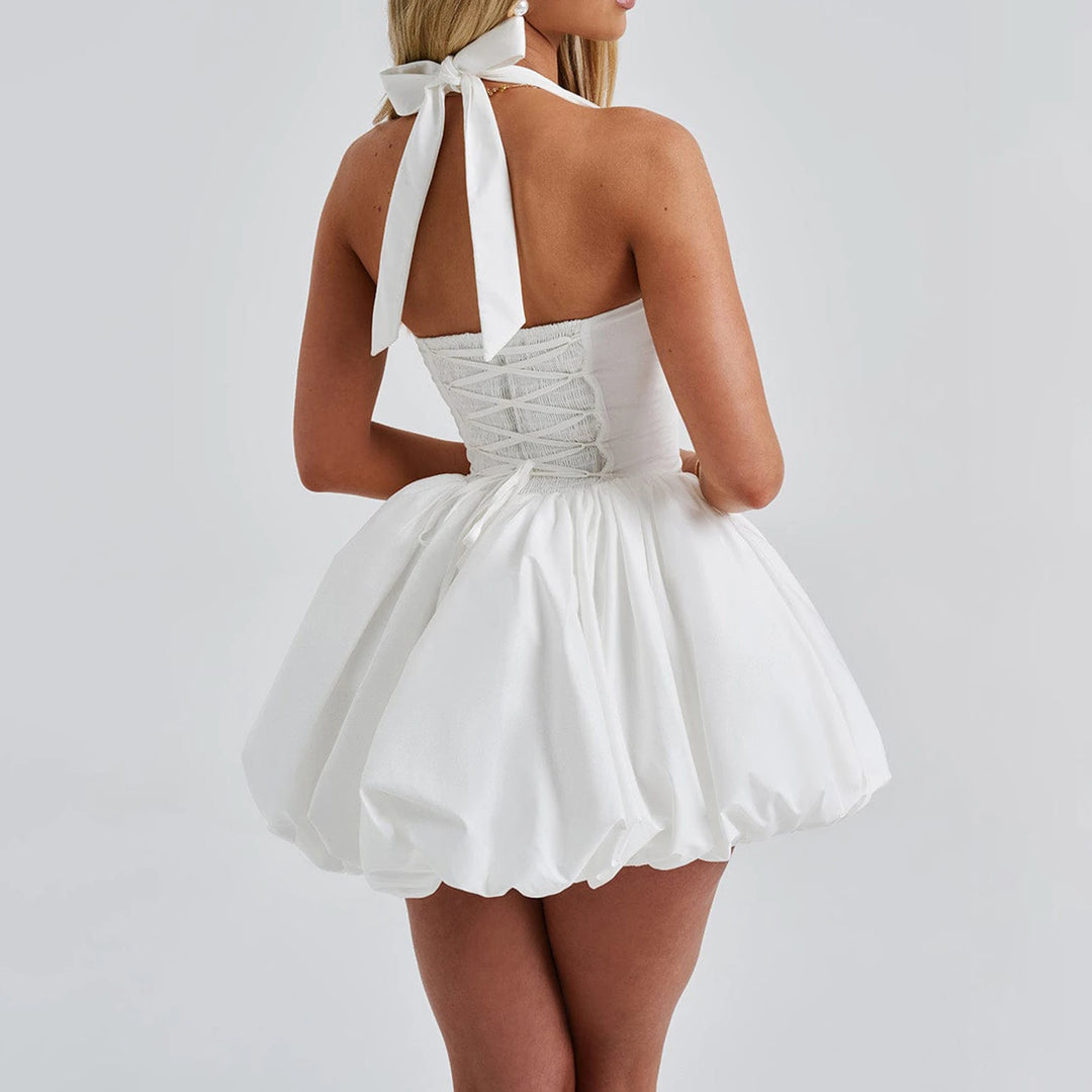 Nola Corset Halter Bubble Hem Dress